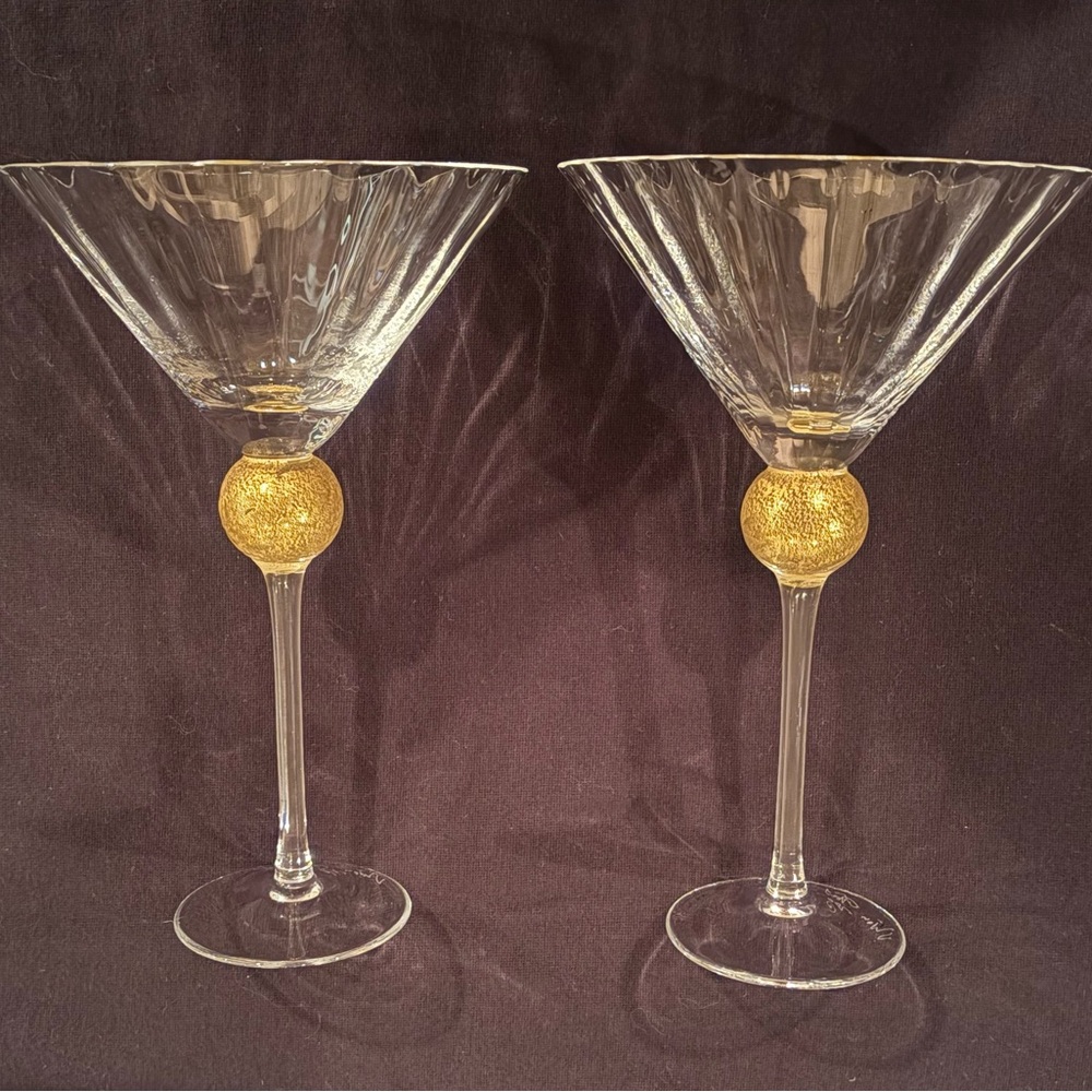 Union Street Glass “Manhattan” Martini Glasses. Set of 2